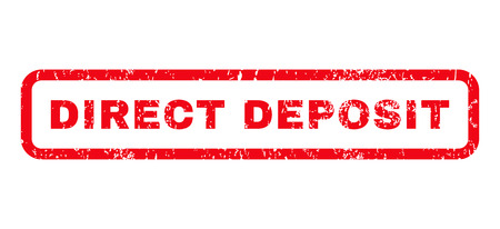 65954454 - direct deposit text rubber seal stamp watermark. tag inside rounded rectangular shape with grunge design and unclean texture. horizontal glyph red ink sign on a white background.